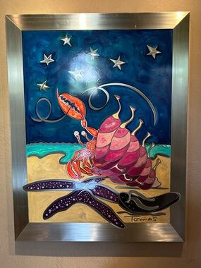 Original signed Tomas Panzarino coastal artwork. This artwork is one of a kind !